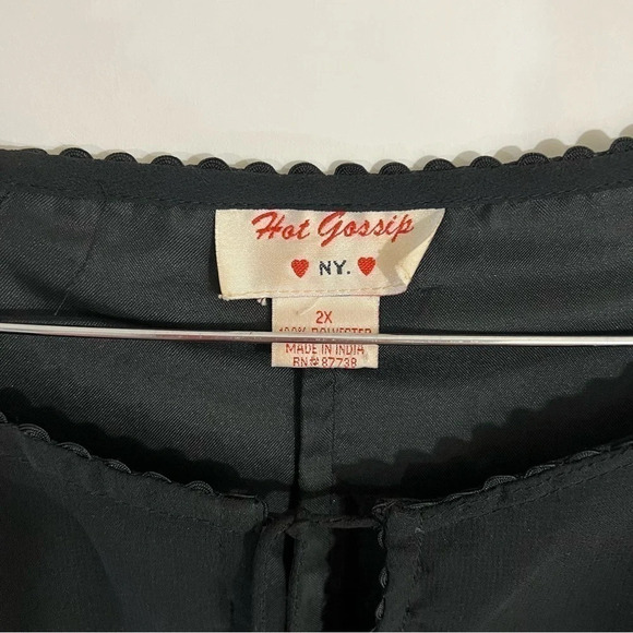 Hot Gossip Blouse 2X Black Sheer Slit Sleeve Blue Sequins Snowflakes Evening Top - Picture 9 of 9